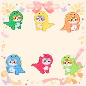 Dinosaur Cat Collection - All 6 embroidery patches bundle set