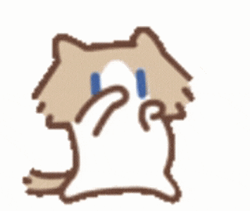 Crying cat sticker
